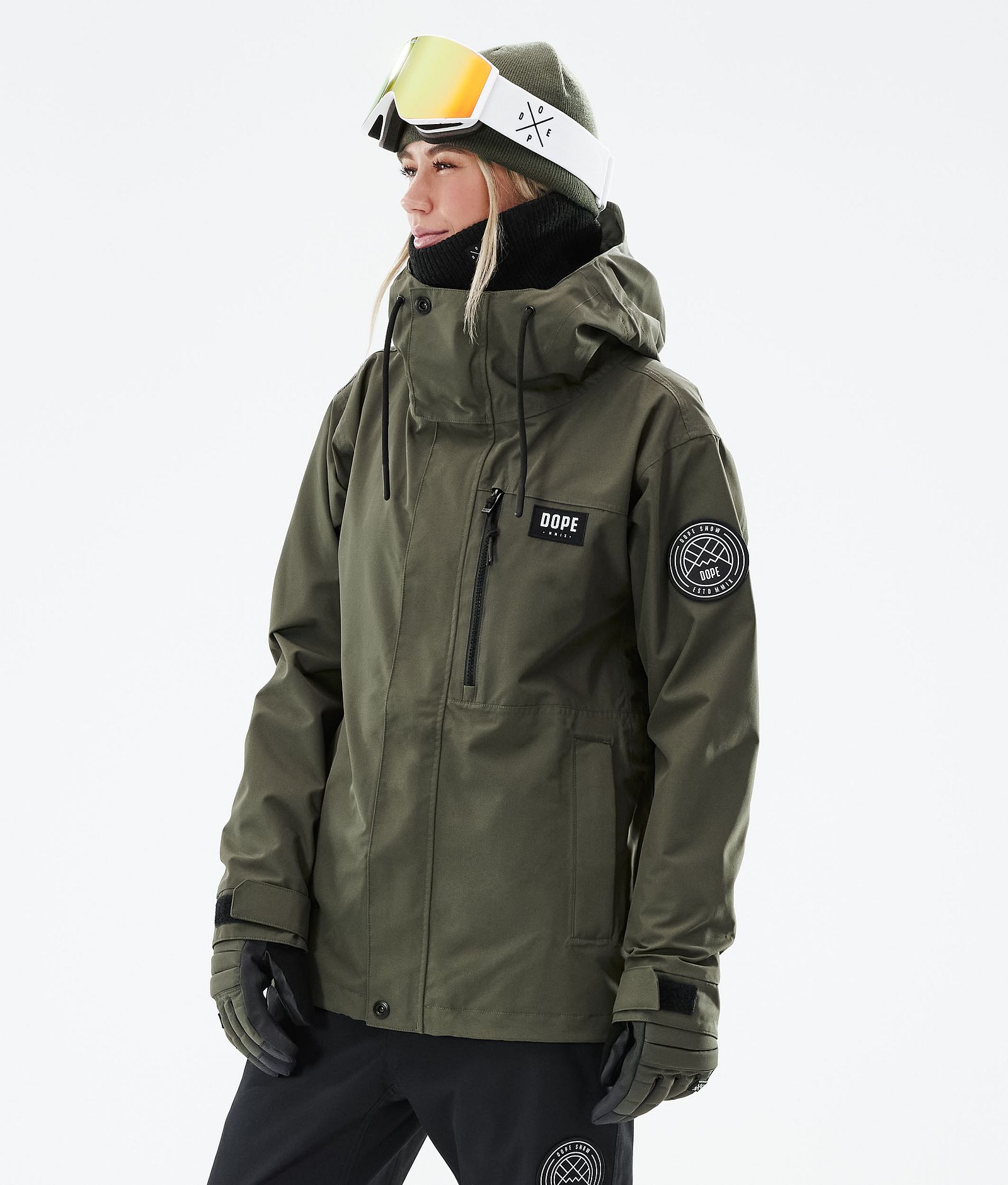 Dope Blizzard W Full Zip 2021 Laskettelutakki Naiset Olive Green, Kuva 1 / 11