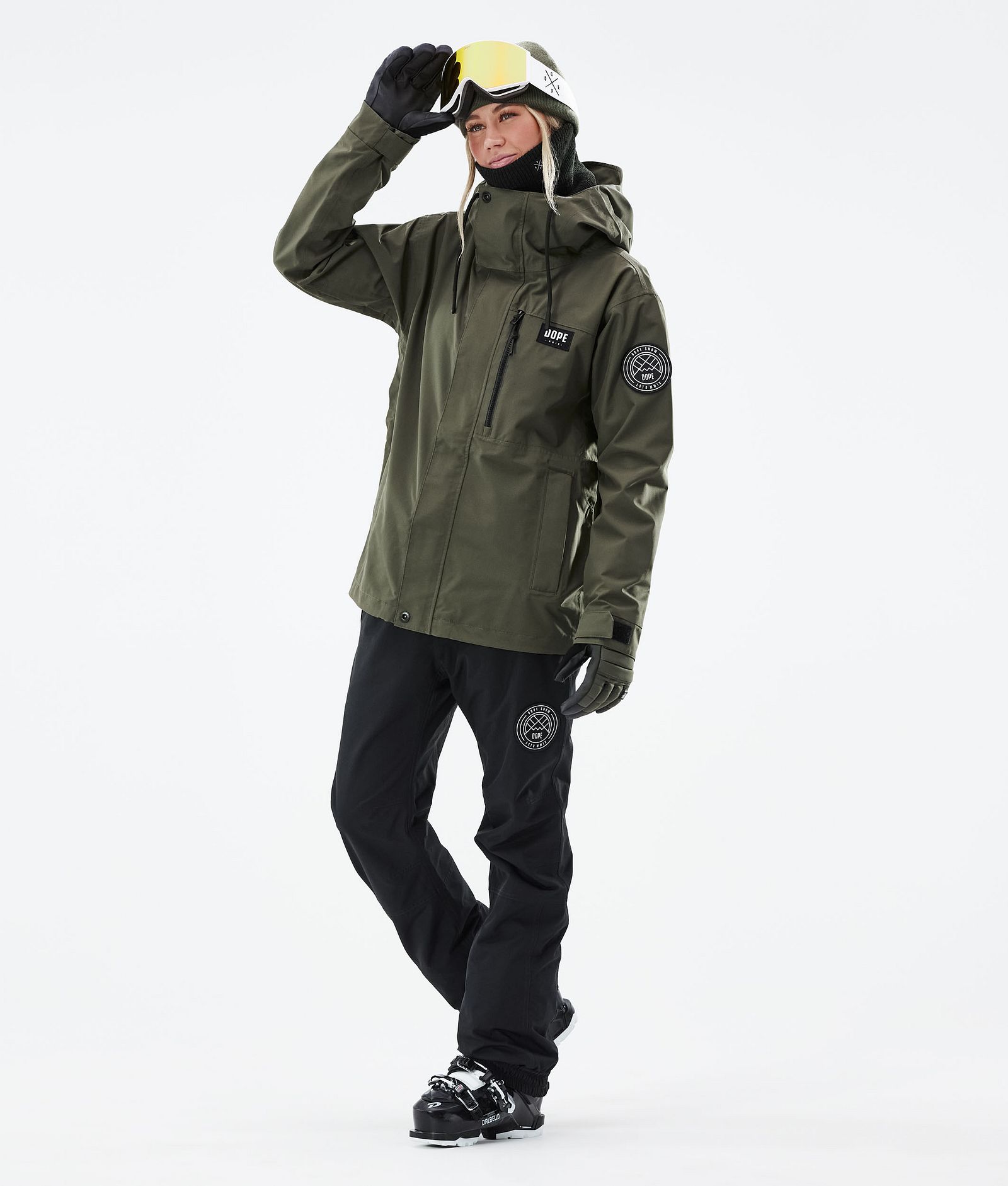 Dope Blizzard W Full Zip 2021 Laskettelutakki Naiset Olive Green, Kuva 4 / 11