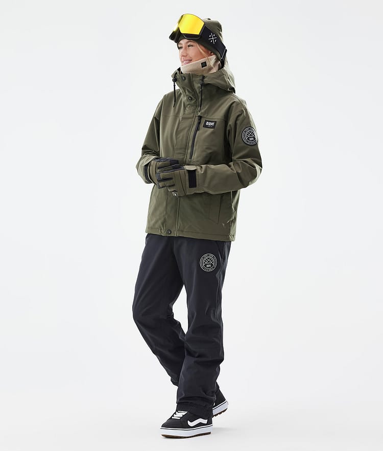 Dope Blizzard W Full Zip Lumilautailutakki Naiset Olive Green, Kuva 3 / 10