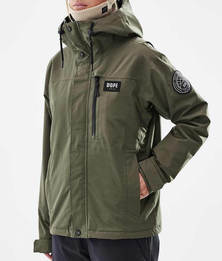 Dope Blizzard W Full Zip Lumilautailutakki Naiset Olive Green, Kuva 8 / 10