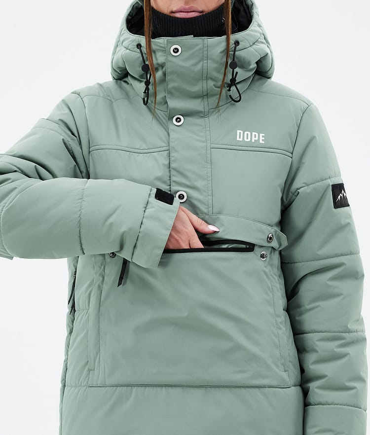 Dope Puffer W Laskettelutakki Naiset Faded Green, Kuva 8 / 8