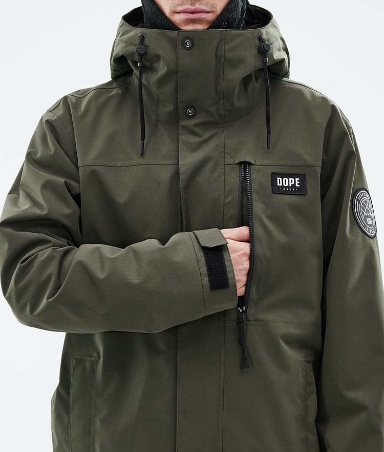 Dope Blizzard Full Zip Lumilautailutakki Miehet Olive Green, Kuva 8 / 9