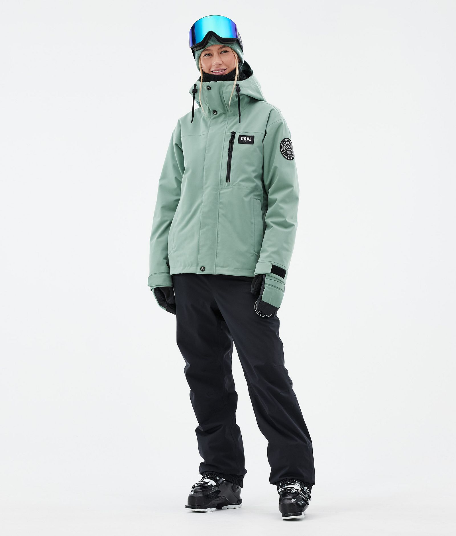 Dope Blizzard W Full Zip Laskettelutakki Naiset Faded Green, Kuva 3 / 10