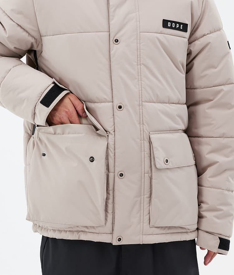 Dope Puffer Full Zip Lumilautailutakki Miehet Sand, Kuva 8 / 9