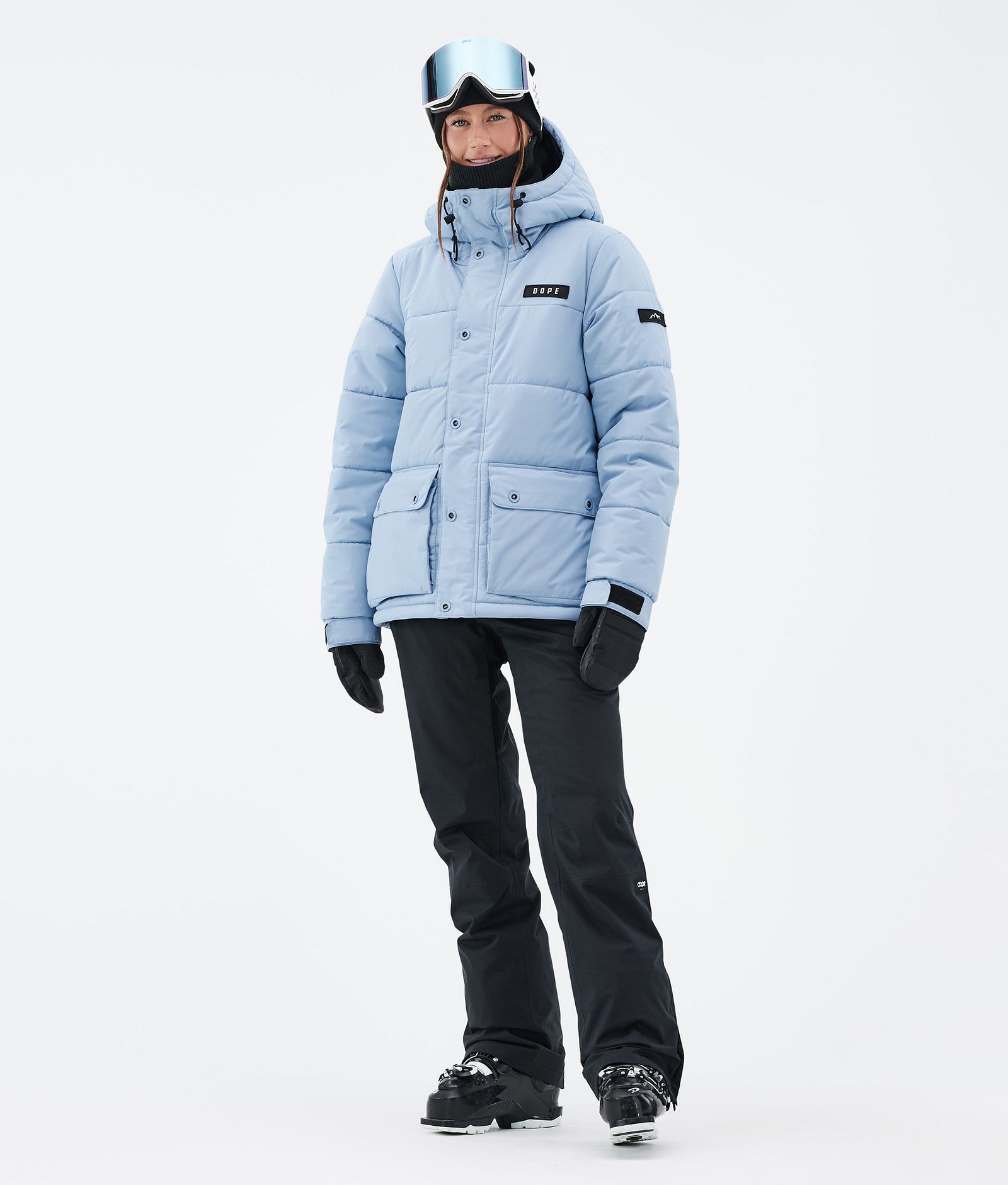 Dope Puffer W Full Zip Laskettelutakki Naiset Light Blue, Kuva 2 / 9