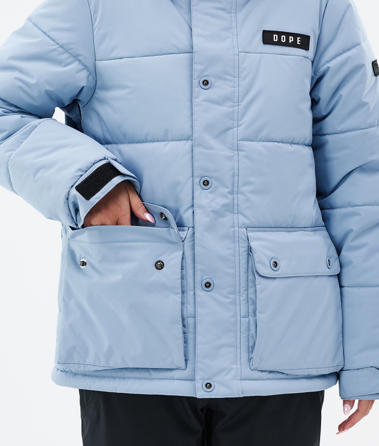 Dope Puffer W Full Zip Lumilautailutakki Naiset Light Blue, Kuva 8 / 9