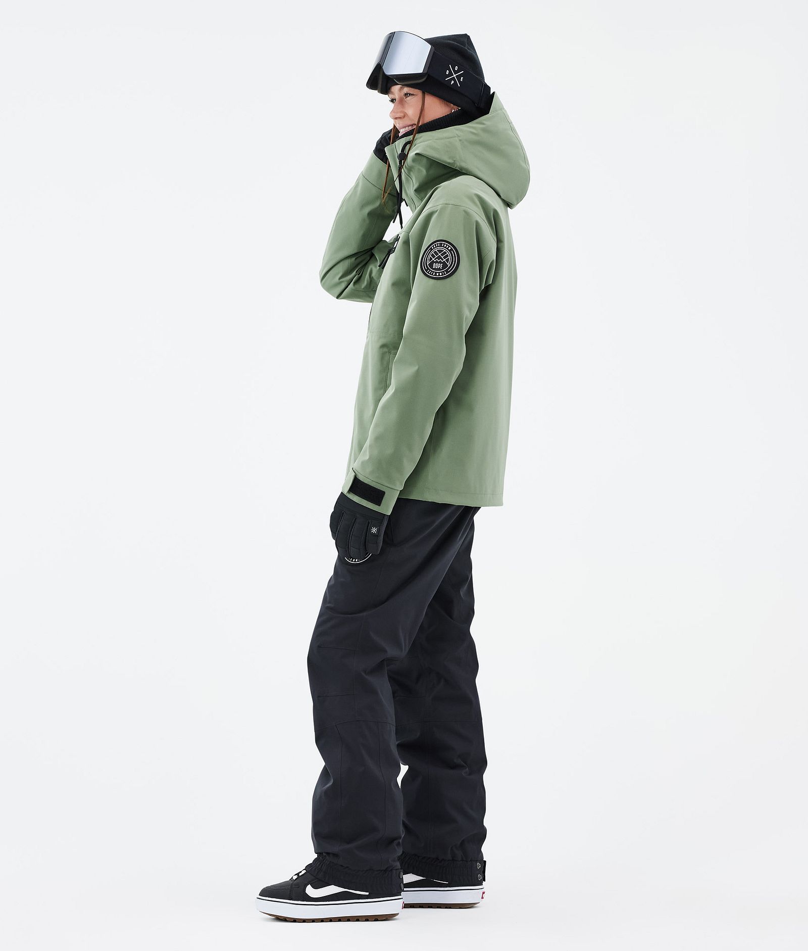 Dope Blizzard W Full Zip Lumilautailutakki Naiset Moss Green, Kuva 3 / 9