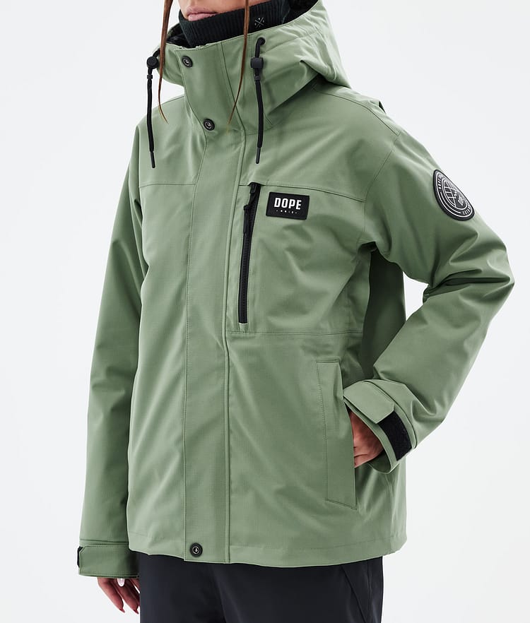 Dope Blizzard W Full Zip Lumilautailutakki Naiset Moss Green, Kuva 7 / 9