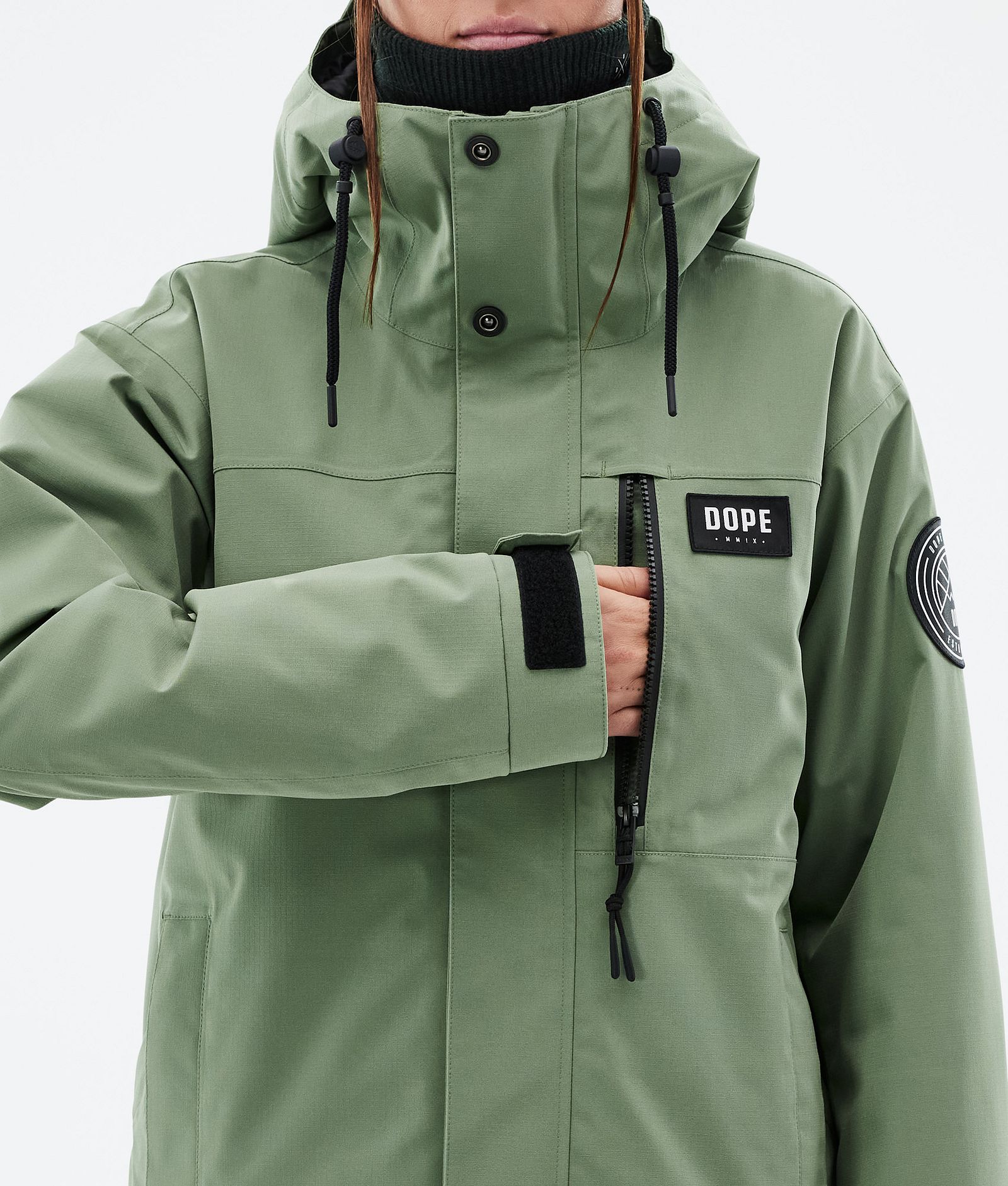 Dope Blizzard W Full Zip Lumilautailutakki Naiset Moss Green, Kuva 8 / 9